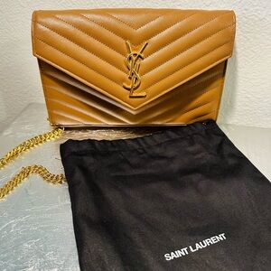 Saint Laurent Monogram Large Wallet on Chain w/ Gold Hardware - LIKE NEW